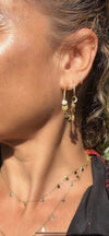 Circle of life hamnmered disc hoops earrings