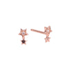 Rose Gold Double star shine your light stud earrings