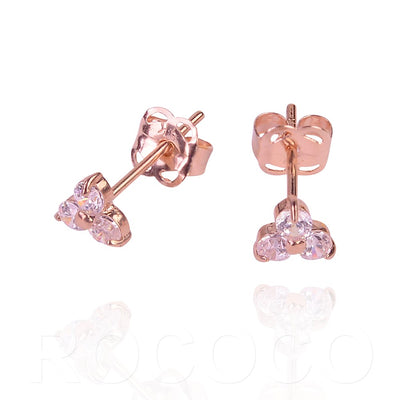 Three petal flower stud earrings
