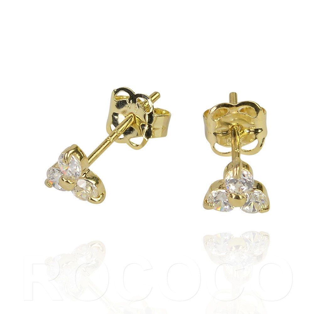 Three petal flower stud earrings