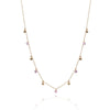 Pink glitter stone and disc necklace