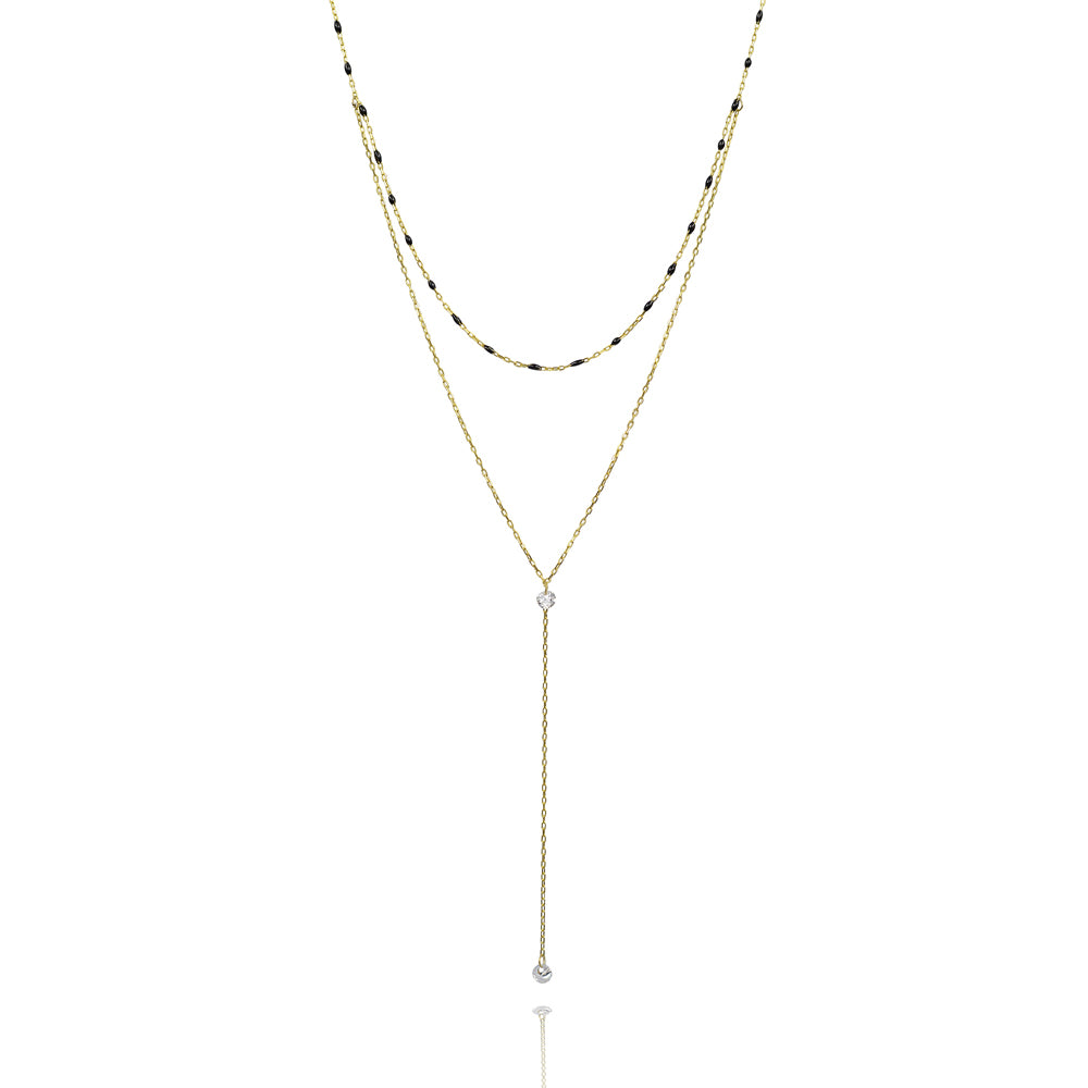 Two strand y shape enlighten necklace