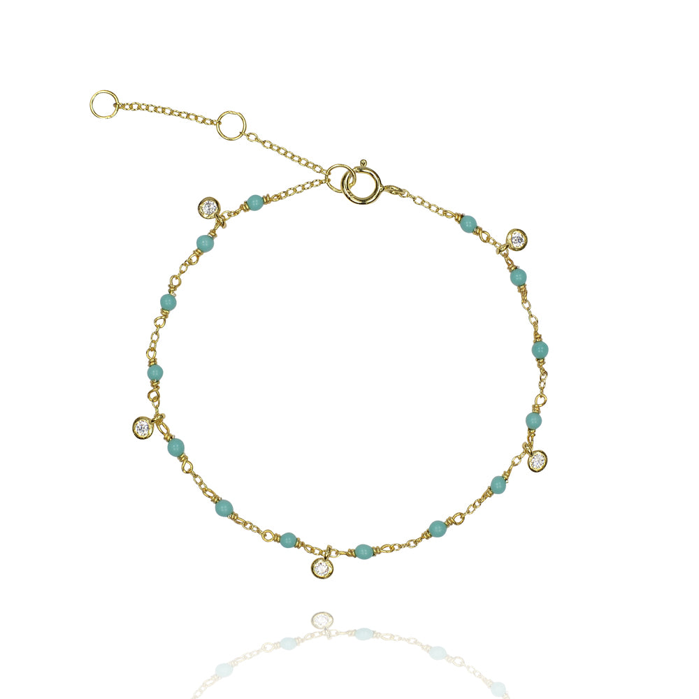 Turquoise magic glitter drop bracelet