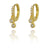 Yellow Gold Two stone glitter drop huggies earrings