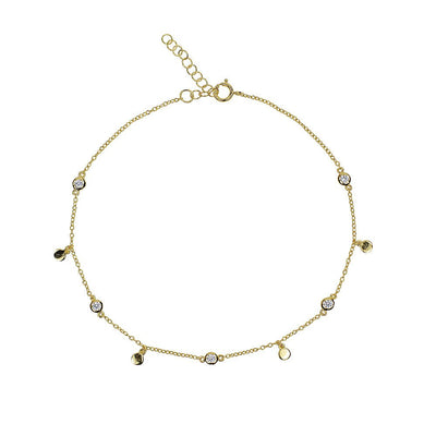 All that glitters disc and drop stone ankletAnklet