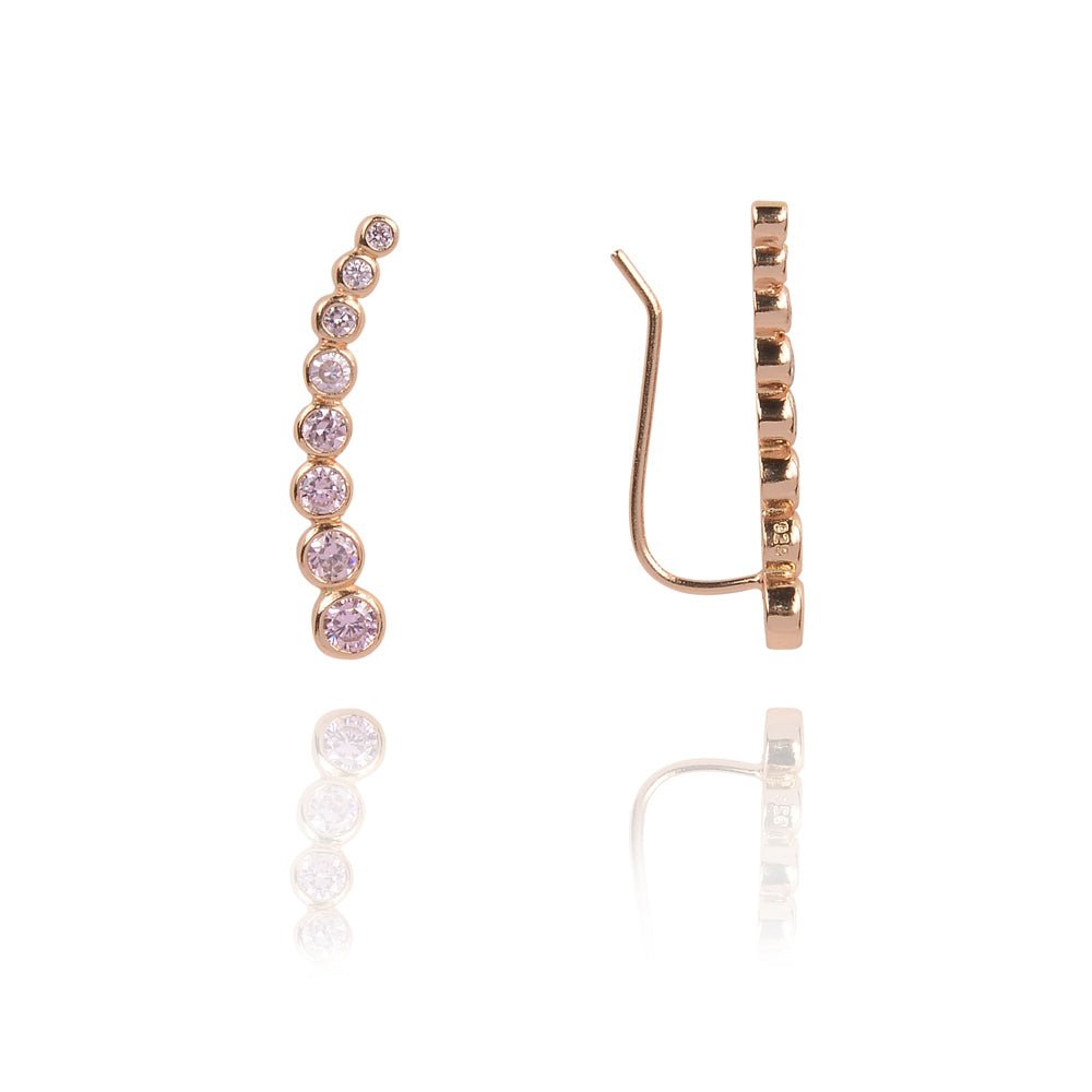 Baby Pink Glitter Climber EarringsEarrings
