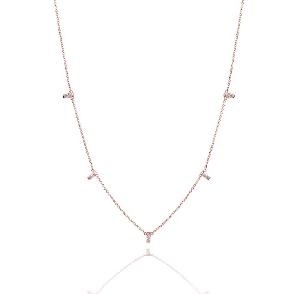 Baguette 5 drop glitter necklaceNecklace