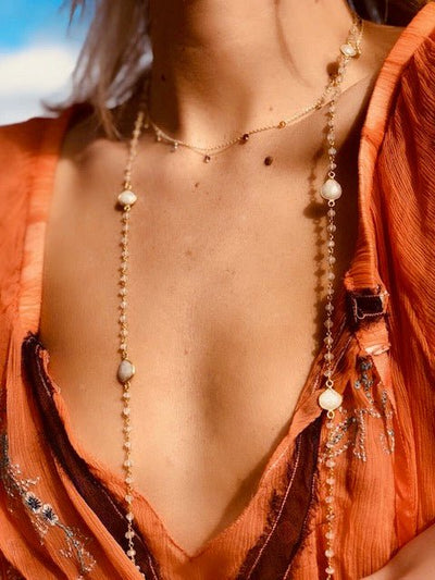 Chakra Necklace Sterling Silver with Semi - Precious StonesNecklace