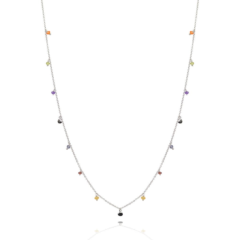 Chakra Necklace Sterling Silver with Semi - Precious StonesNecklace