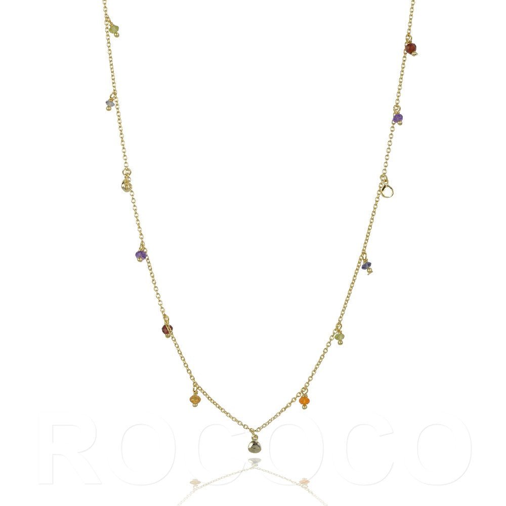 Chakra Necklace Sterling Silver with Semi - Precious StonesNecklace