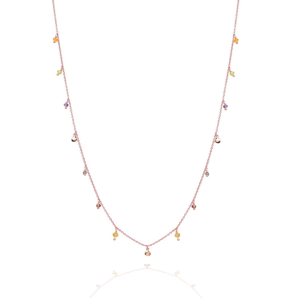 Chakra Necklace Sterling Silver with Semi - Precious StonesNecklace