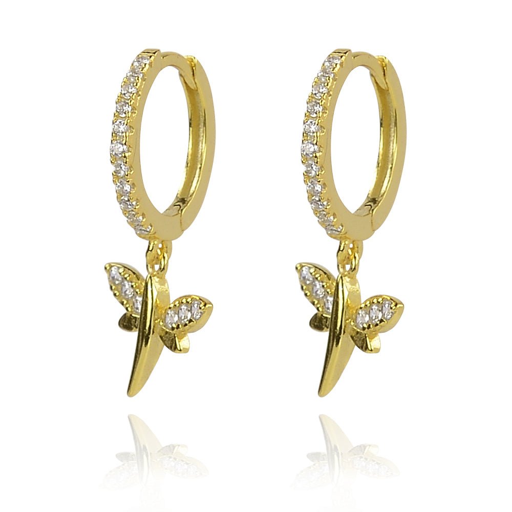 Dragonfly joy drop huggies earringsEarrings