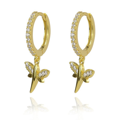 Dragonfly joy drop huggies earringsEarrings