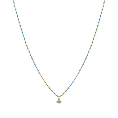 Evil Eye Beaded Necklace Gold Plated — Good Luck ProtectionNecklace