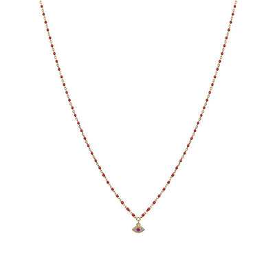 Evil Eye Beaded Necklace Gold Plated — Good Luck ProtectionNecklace