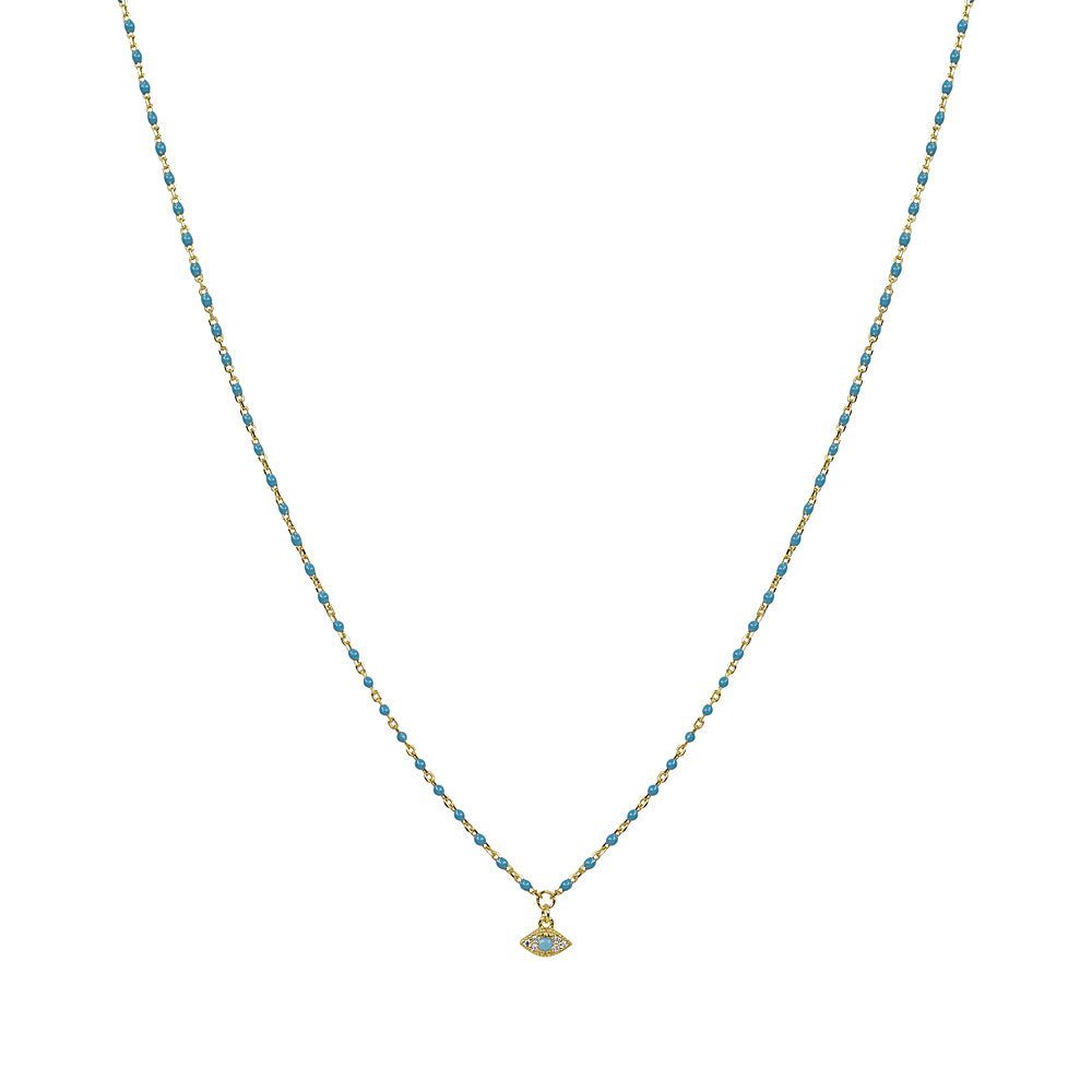 Evil Eye Beaded Necklace Gold Plated — Good Luck ProtectionNecklace