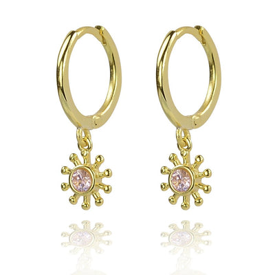 Flower joy drop huggie earringsEarrings