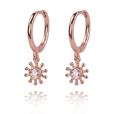 Flower joy drop huggie earringsEarrings
