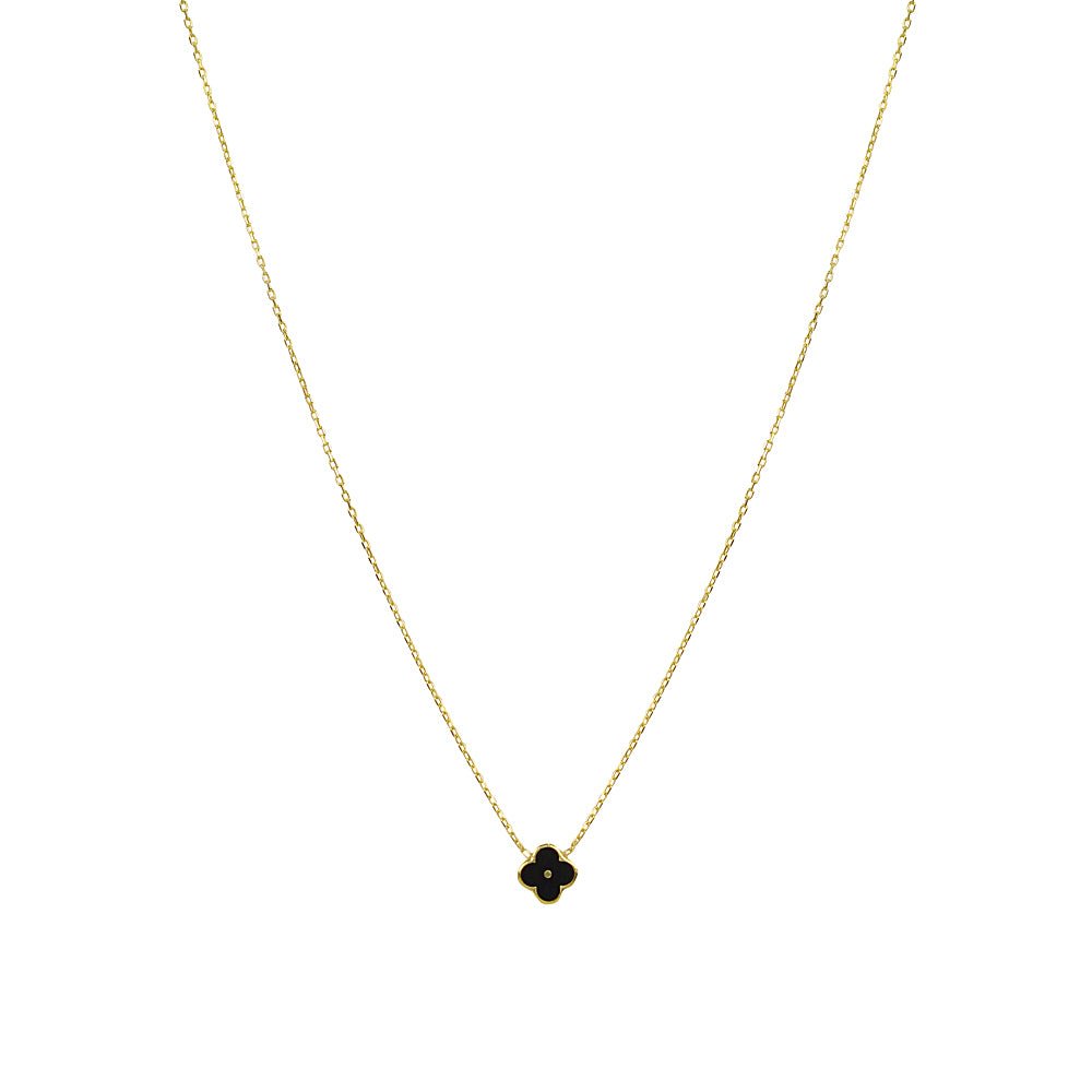 Four Leaf Clover Necklace Sterling Silver Enamel - Good LuckNecklace