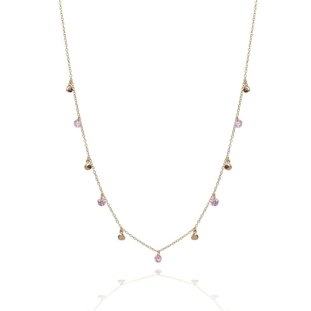 Glitter Stone and Disc NecklaceNecklace