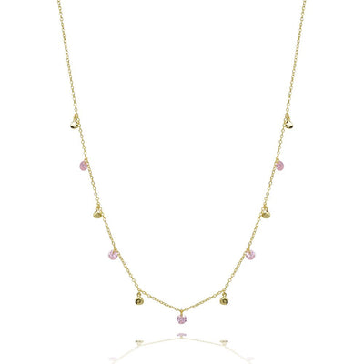 Glitter stone and disc necklaceNecklace