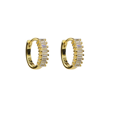 Yellow gold Baguette classic everything that glitters huggy earrings