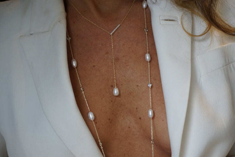 Lariat style pearls of wisdom necklaceNecklace