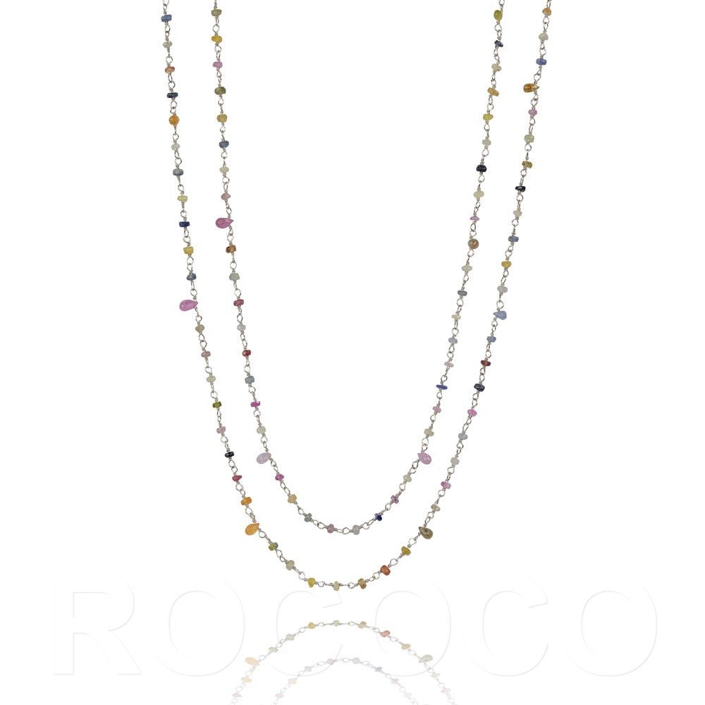 Long saphire chakra necklace