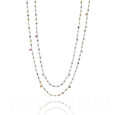 Long saphire chakra necklace