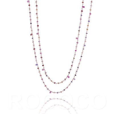 Long saphire chakra necklace