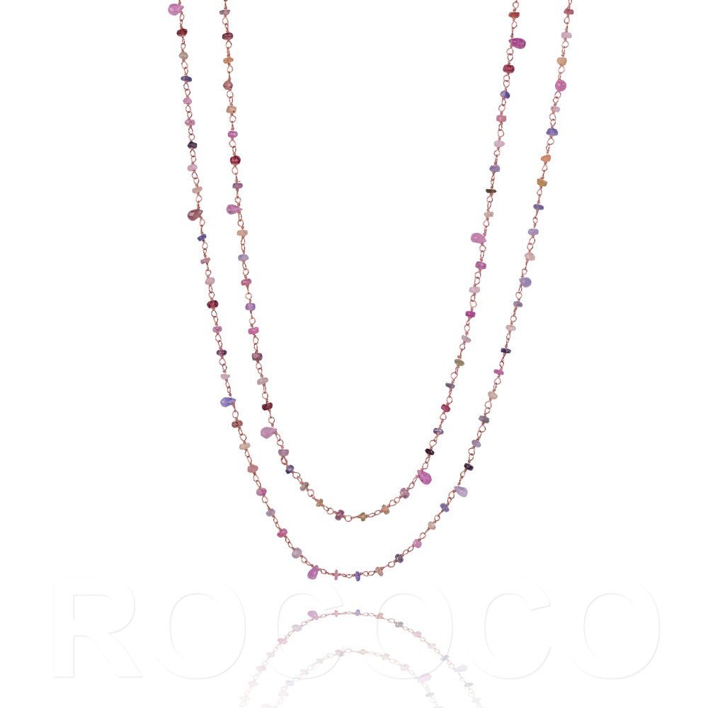 Long saphire Multi coloured chakra necklaceNecklace