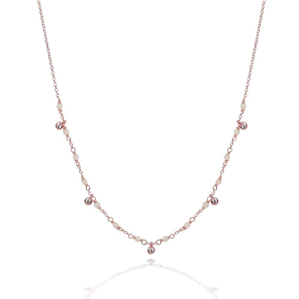 Rose Quarts magic drop glitter necklaceNecklace