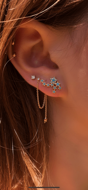 Shine your light matt star chain drop earringsEarrings