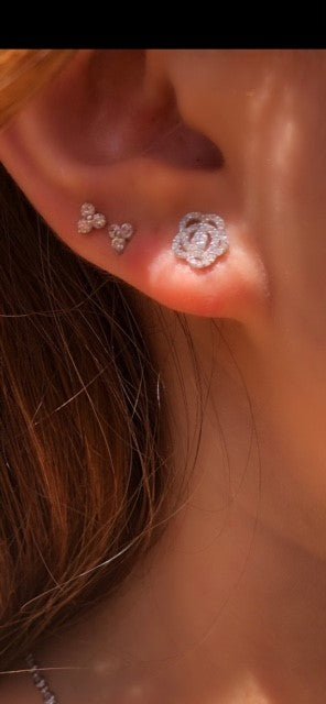 Solid gold Flower joy stud earringsEarrings