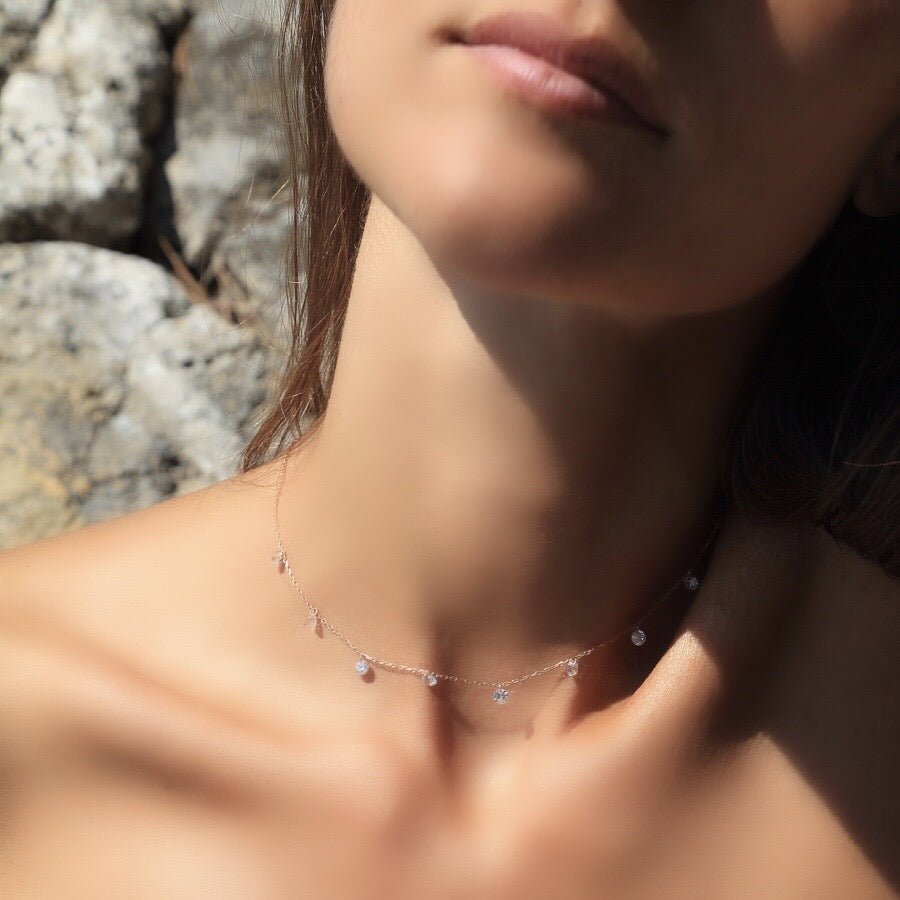 Sterling Silver CZ Drop Necklace - Authentic Life JewelleryNecklace
