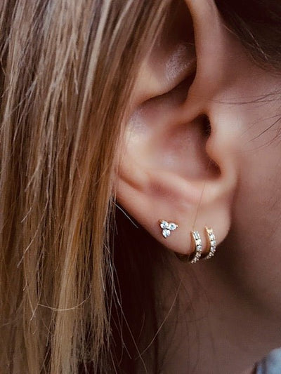 Three petal flower stud earringsEarrings